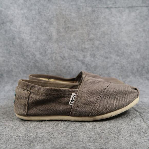 Toms Shoes Womens 7 Flats Slip On Alpargata Loafer Sneaker Casual Canvas Gray - Picture 1 of 11